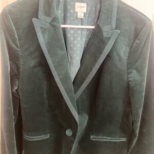 J. Crew Green Velvet Blazer
